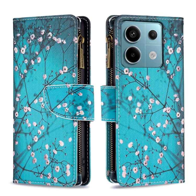 Colored Drawing Pattern Zipper Leather Phone Case