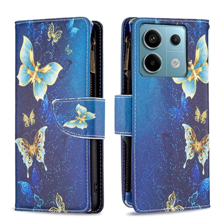 Colored Drawing Pattern Zipper Leather Phone Case