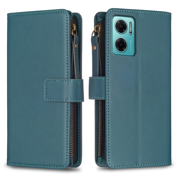 9 Card Slots Zipper Wallet Leather Flip Phone Case