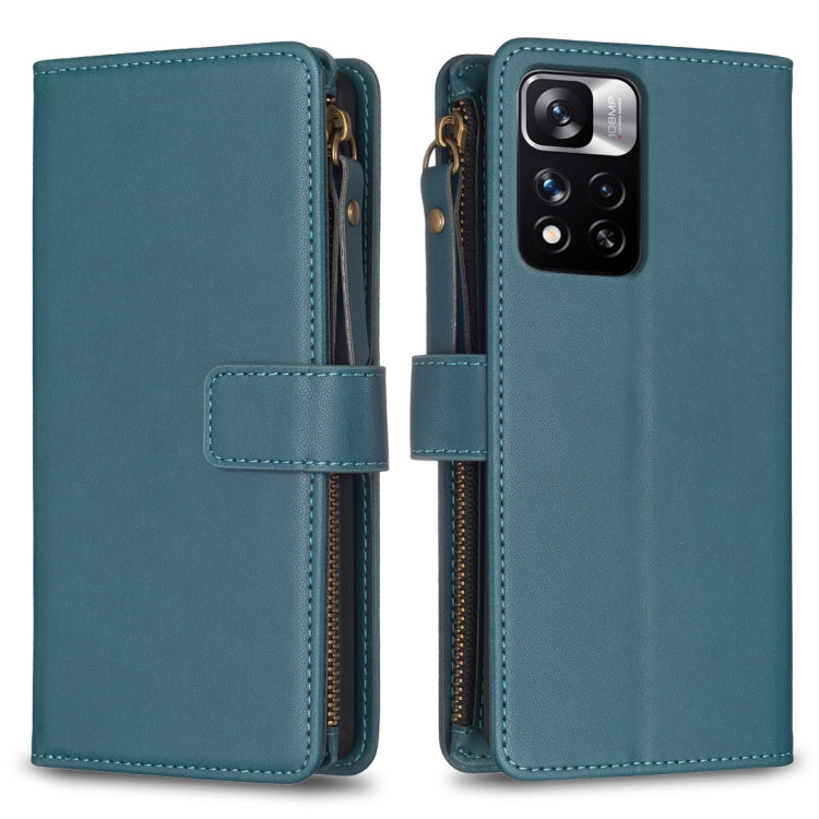 9 Card Slots Zipper Wallet Leather Flip Phone Case