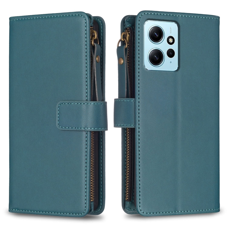 9 Card Slots Zipper Wallet Leather Flip Phone Case