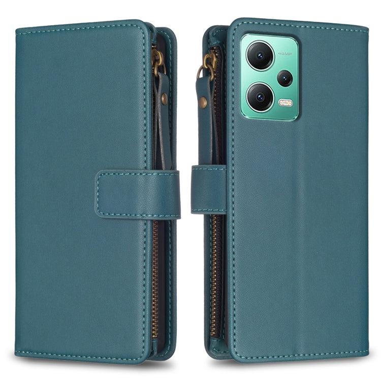 9 Card Slots Zipper Wallet Leather Flip Phone Case