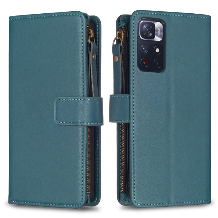 9 Card Slots Zipper Wallet Leather Flip Phone Case