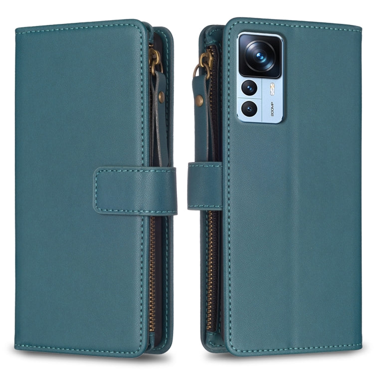 9 Card Slots Zipper Wallet Leather Flip Phone Case