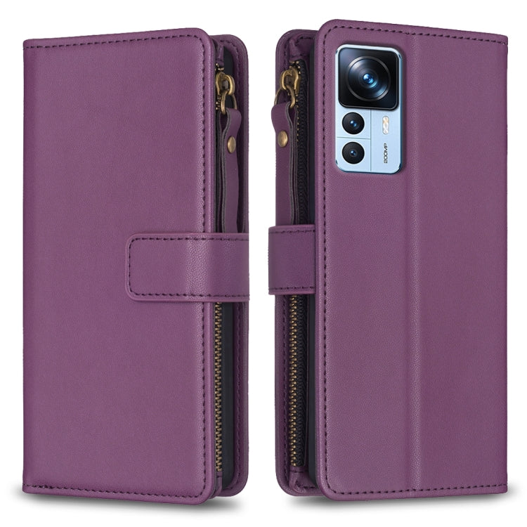9 Card Slots Zipper Wallet Leather Flip Phone Case