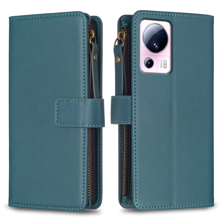 9 Card Slots Zipper Wallet Leather Flip Phone Case