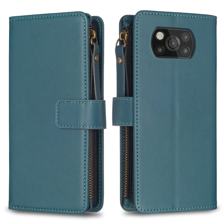 9 Card Slots Zipper Wallet Leather Flip Phone Case