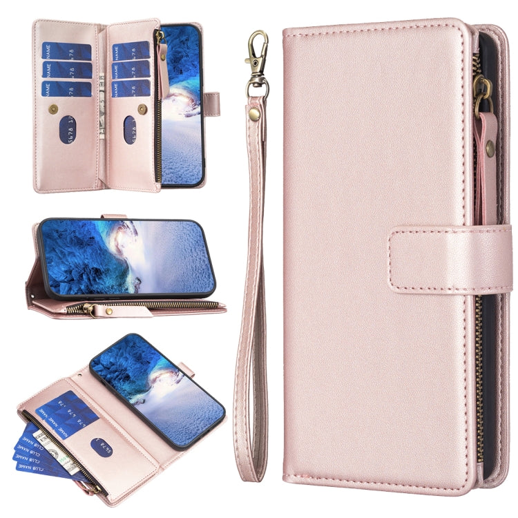9 Card Slots Zipper Wallet Leather Flip Phone Case