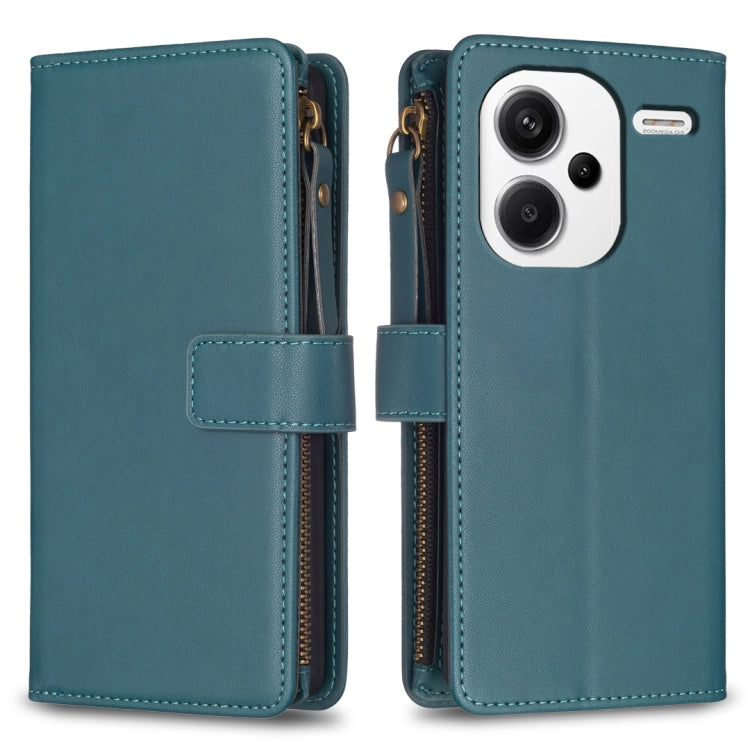 9 Card Slots Zipper Wallet Leather Flip Phone Case
