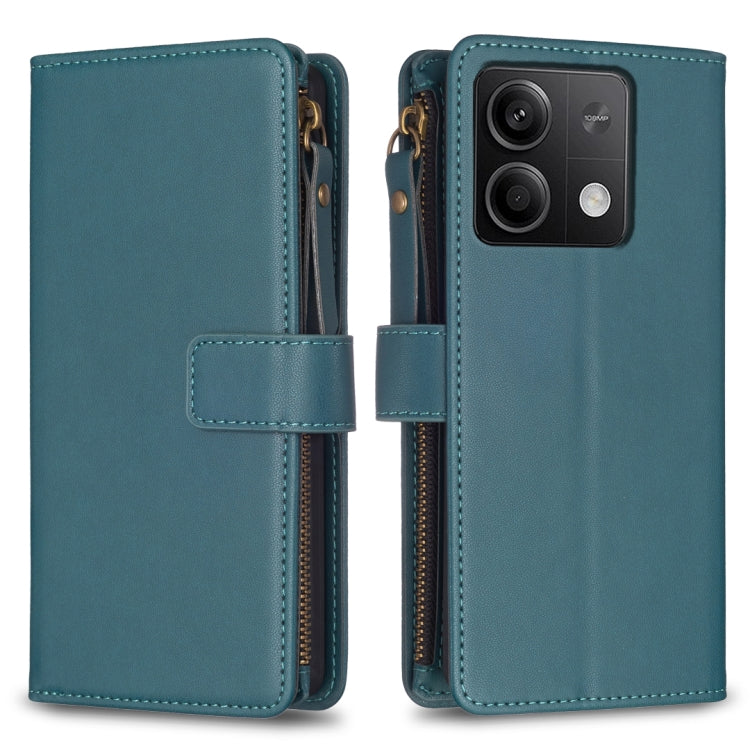 9 Card Slots Zipper Wallet Leather Flip Phone Case
