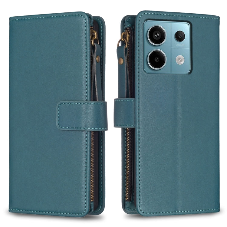 9 Card Slots Zipper Wallet Leather Flip Phone Case