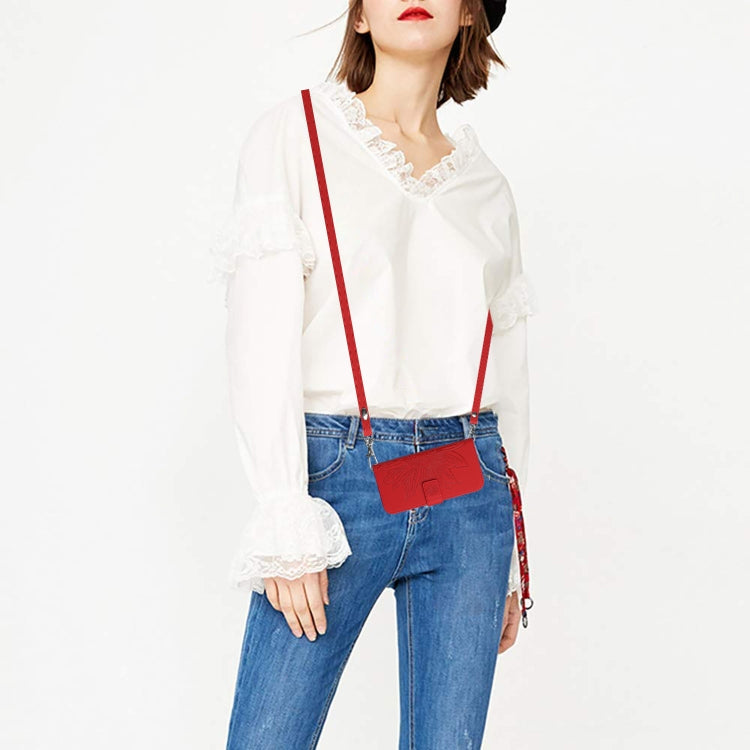 Skin Feel Sun Flower Embossed Flip Leather Phone Case with Lanyard, For iPhone 15