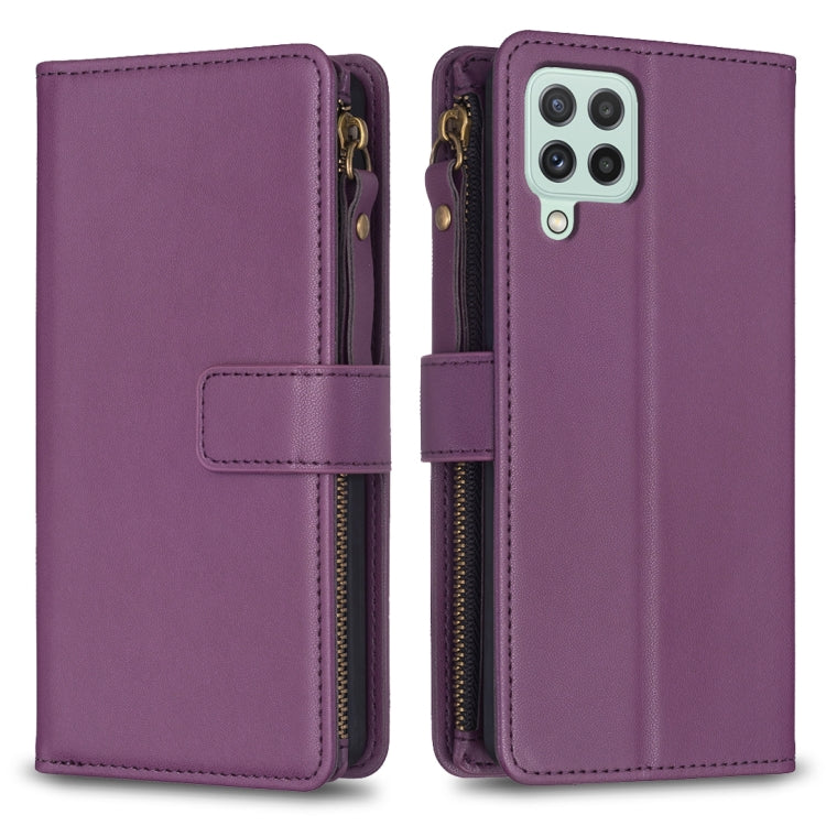 9 Card Slots Zipper Wallet Leather Flip Phone Case, For Samsung Galaxy A22 4G, For Samsung Galaxy A22 5G, For Samsung Galaxy S21 FE 5G, For Samsung Galaxy A23 4G