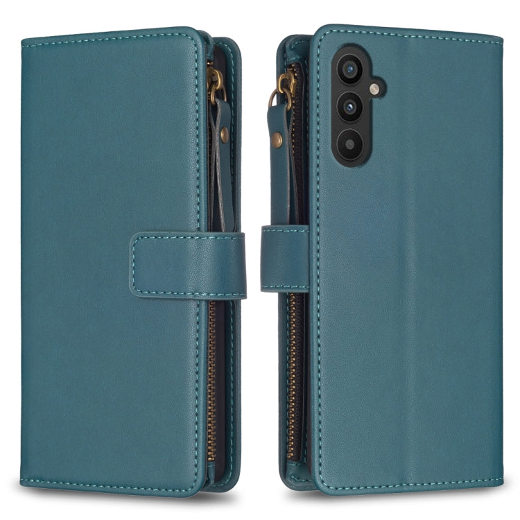 9 Card Slots Zipper Wallet Leather Flip Phone Case, For Samsung Galaxy A35, For Samsung Galaxy A25 5G, For Samsung Galaxy M34 5G, For Samsung Galaxy A55