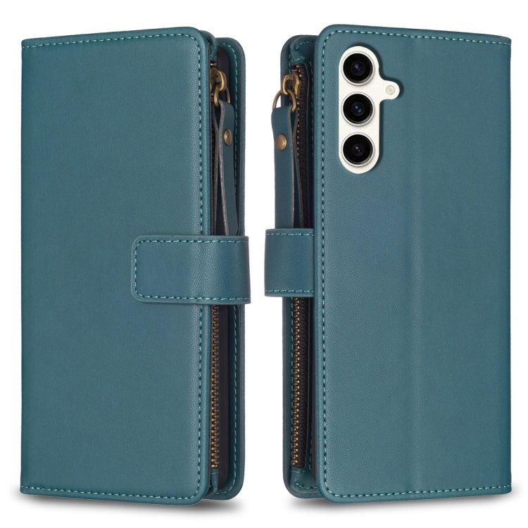 9 Card Slots Zipper Wallet Leather Flip Phone Case, For Samsung Galaxy S24+ 5G, For Samsung Galaxy S23 FE 5G, For Samsung Galaxy S24 5G, For Samsung Galaxy A34 5G