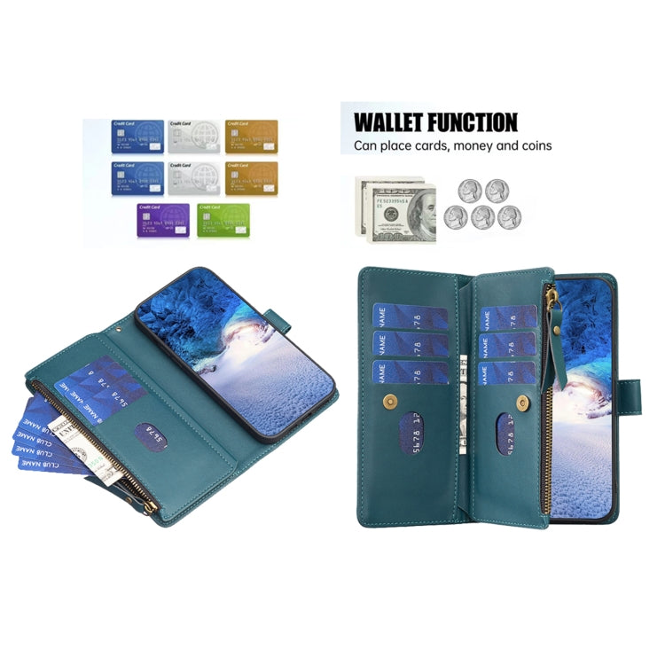 9 Card Slots Zipper Wallet Leather Flip Phone Case, For Samsung Galaxy A35, For Samsung Galaxy A25 5G, For Samsung Galaxy M34 5G, For Samsung Galaxy A55