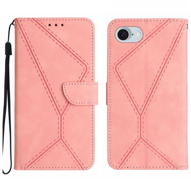 Stitching Embossed Leather Phone Case, For iPhone 16 Pro Max, For iPhone 16 Pro, For iPhone 16 Plus, For iPhone 16