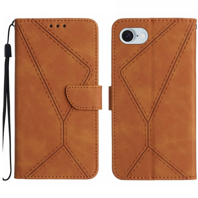 Stitching Embossed Leather Phone Case, iPhone 16e, For iPhone 15 Pro Max, For iPhone 15 Pro, For iPhone 15 Plus