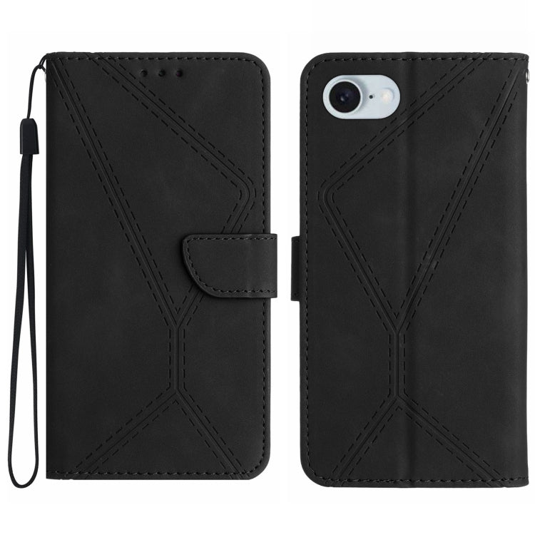 Stitching Embossed Leather Phone Case, iPhone 16e, For iPhone 15 Pro Max, For iPhone 15 Pro, For iPhone 15 Plus