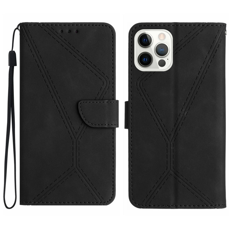 Stitching Embossed Leather Phone Case, iPhone 16e, For iPhone 15 Pro Max, For iPhone 15 Pro, For iPhone 15 Plus