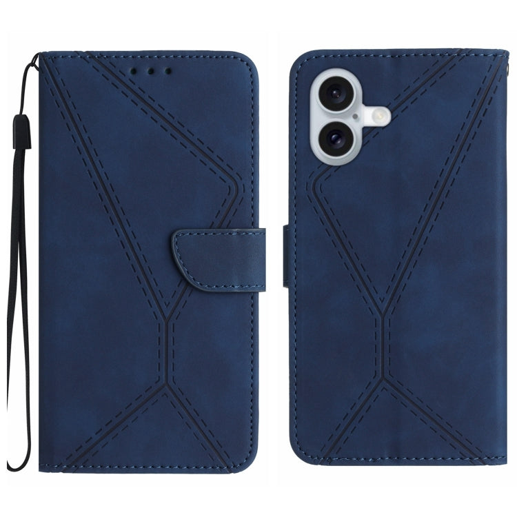 Stitching Embossed Leather Phone Case, iPhone 16e, For iPhone 15 Pro Max, For iPhone 15 Pro, For iPhone 15 Plus