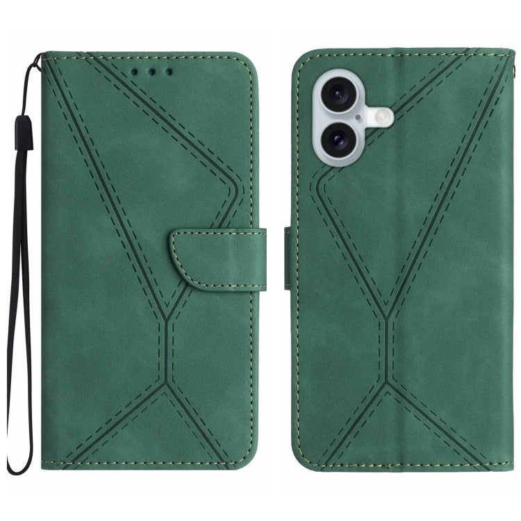 Stitching Embossed Leather Phone Case, For iPhone 16, For iPhone 15 Pro Max, For iPhone 15 Pro, For iPhone 15 Plus