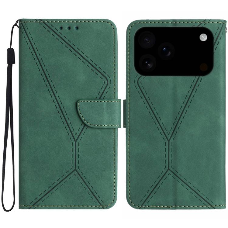 Stitching Embossed Leather Phone Case, For iPhone 16 Pro Max, For iPhone 16 Pro, For iPhone 16 Plus, For iPhone 16