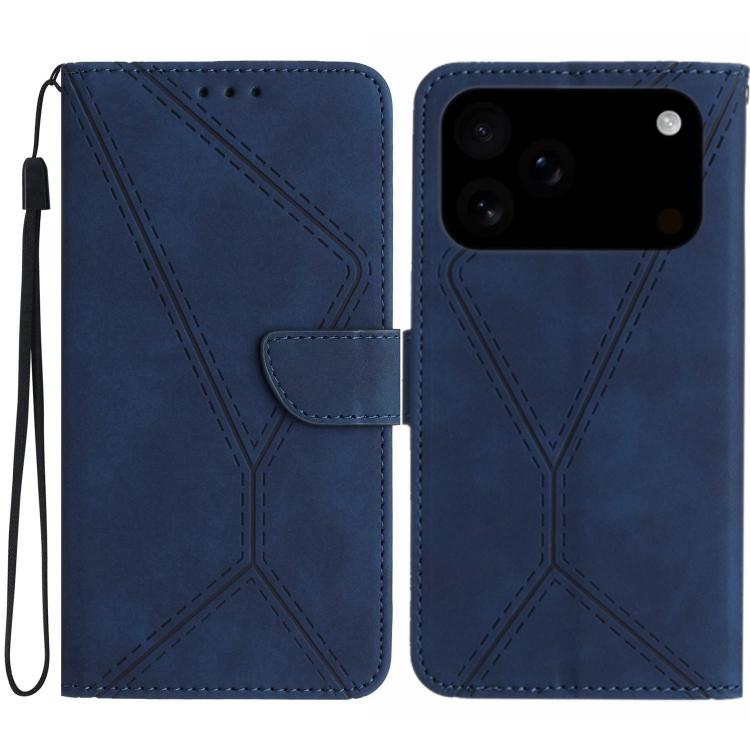 Stitching Embossed Leather Phone Case, For iPhone 16 Pro Max, For iPhone 16 Pro, For iPhone 16 Plus, For iPhone 16