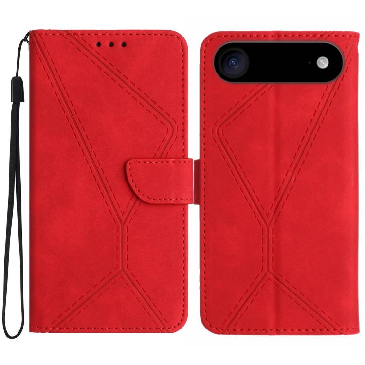 Stitching Embossed Leather Phone Case, For iPhone 16 Pro Max, For iPhone 16 Pro, For iPhone 16 Plus, For iPhone 16