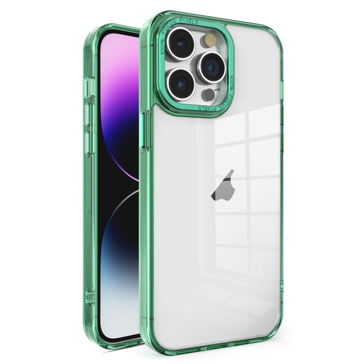 Crystal TPU + PC Electroplated Lens Frame Phone Case, For iPhone 14 Plus, For iPhone 14, For iPhone 14 Pro, For iPhone 14 Pro Max