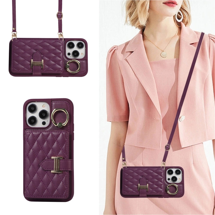 Horizontal Card Bag Ring Holder Phone Case with Dual Lanyard, For iPhone 12 Pro, For iPhone 11 Pro Max, For iPhone 11