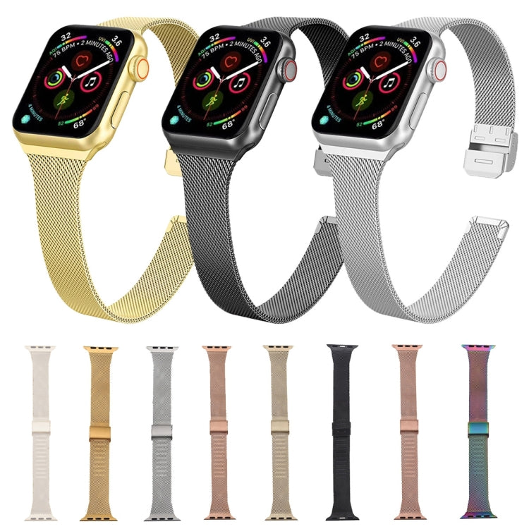 Milanese Stainless Steel Watchband, For Apple Watch Ultra 49mm / Series 8&7 45mm / SE 2&6&SE&5&4 44mm / 3&2&1 42mm, For Apple Watch Series 8&7 41mm / SE 2&6&SE&5&4 40mm / 3&2&1 38mm, For Apple Watch Series 7 45mm / 6 & SE & 5 & 4 44mm / 3 & 2 & 1 42mm�...