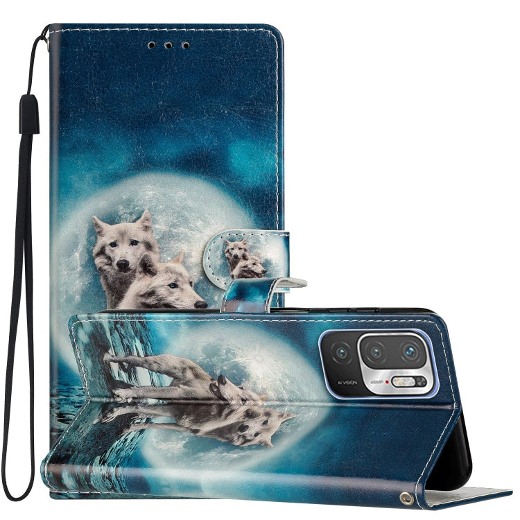 Colored Drawing Leather Phone Case, For Xiaomi Redmi Note 10 5G, For Xiaomi Redmi Note 10 Pro