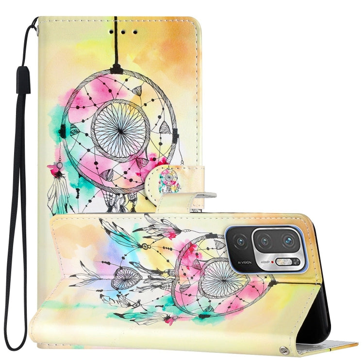 Colored Drawing Leather Phone Case, For Xiaomi Redmi Note 10 5G, For Xiaomi Redmi Note 10 Pro