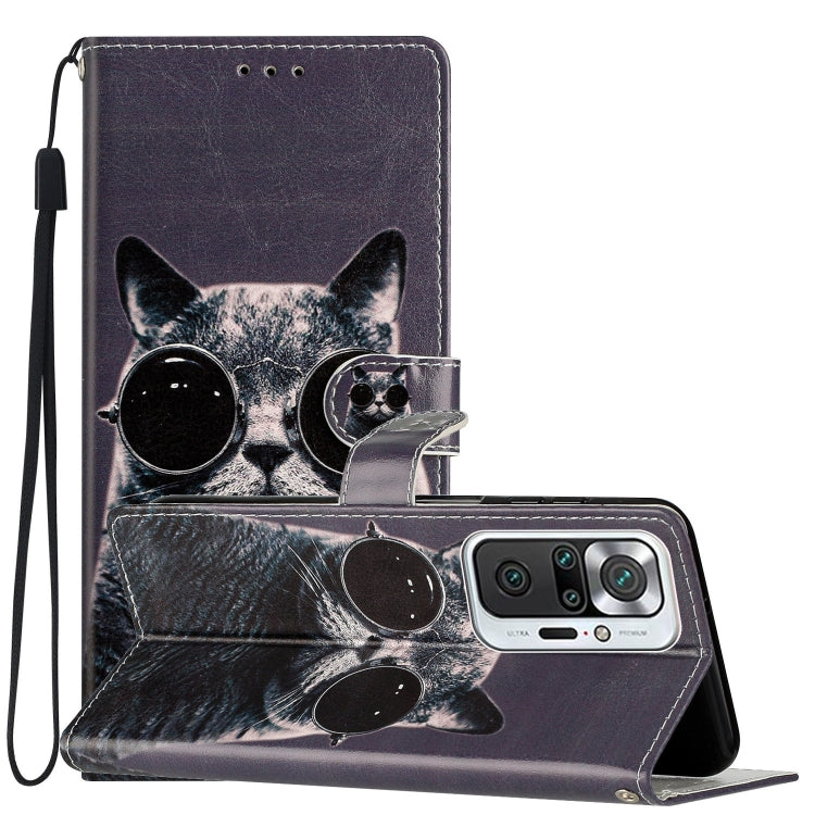 Colored Drawing Leather Phone Case, For Xiaomi Redmi Note 10 5G, For Xiaomi Redmi Note 10 Pro