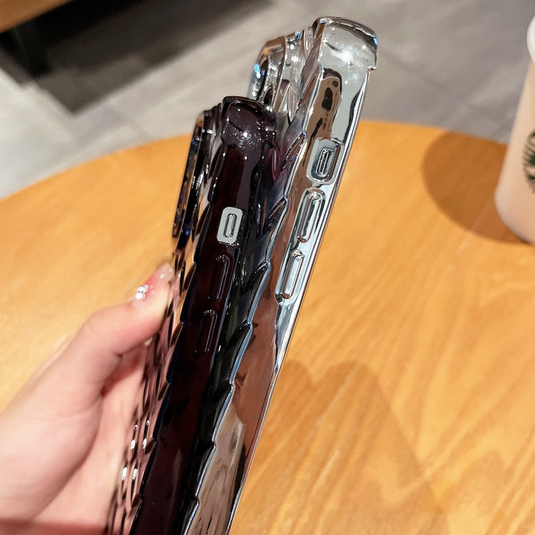 Woven Grid 3D Electroplating Laser Engraving Phone Case, For iPhone 12 Pro Max, For iPhone 12 Pro, For iPhone 11