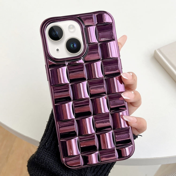 3D Cube Weave Texture Electroplating Phone Case, For iPhone 14 Plus, For iPhone 14, For iPhone 14 Pro, For iPhone 14 Pro Max, For iPhone SE 2022 / SE 2020 / 8 / 7, For iPhone 13 Pro Max