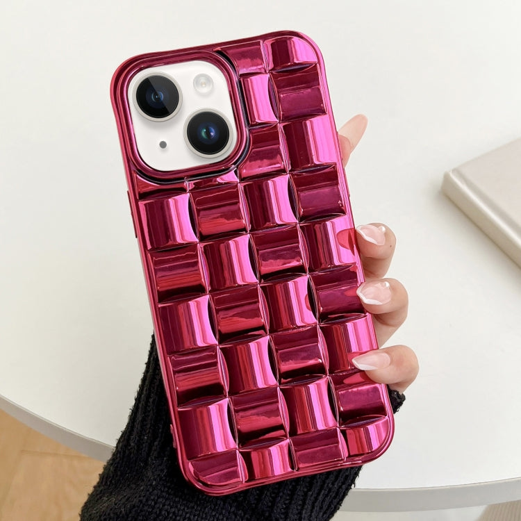 3D Cube Weave Texture Electroplating Phone Case, For iPhone 14 Plus, For iPhone 14, For iPhone 14 Pro, For iPhone 14 Pro Max, For iPhone SE 2022 / SE 2020 / 8 / 7, For iPhone 13 Pro Max