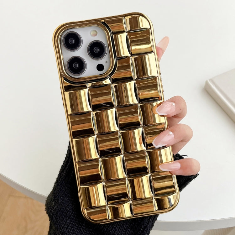 3D Cube Weave Texture Electroplating Phone Case, For iPhone 14 Plus, For iPhone 14, For iPhone 14 Pro, For iPhone 14 Pro Max, For iPhone SE 2022 / SE 2020 / 8 / 7, For iPhone 13 Pro Max