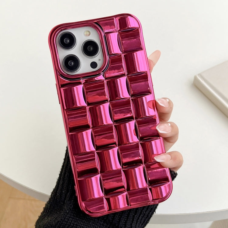 3D Cube Weave Texture Electroplating Phone Case, For iPhone 14 Plus, For iPhone 14, For iPhone 14 Pro, For iPhone 14 Pro Max, For iPhone SE 2022 / SE 2020 / 8 / 7, For iPhone 13 Pro Max