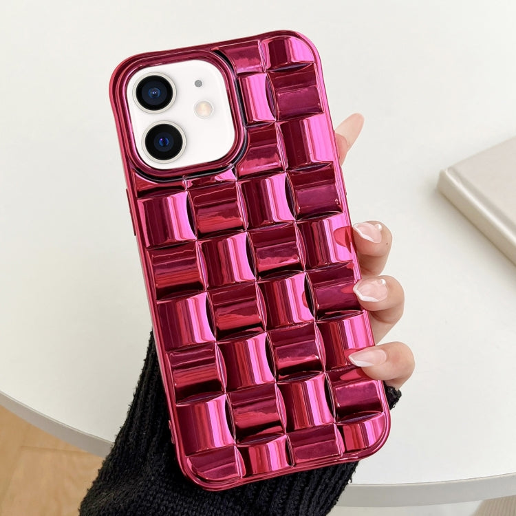 3D Cube Weave Texture Electroplating Phone Case, For iPhone 13 Pro, For iPhone 13, For iPhone 13 mini, For iPhone 12 / 12 Pro, For iPhone 12 Pro Max, For iPhone 12 mini