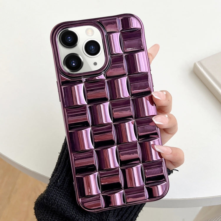 3D Cube Weave Texture Electroplating Phone Case, For iPhone 13 Pro, For iPhone 13, For iPhone 13 mini, For iPhone 12 / 12 Pro, For iPhone 12 Pro Max, For iPhone 12 mini