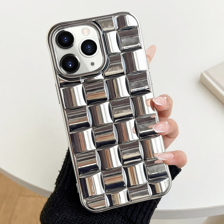 3D Cube Weave Texture Electroplating Phone Case, For iPhone 13 Pro, For iPhone 13, For iPhone 13 mini, For iPhone 12 / 12 Pro, For iPhone 12 Pro Max, For iPhone 12 mini