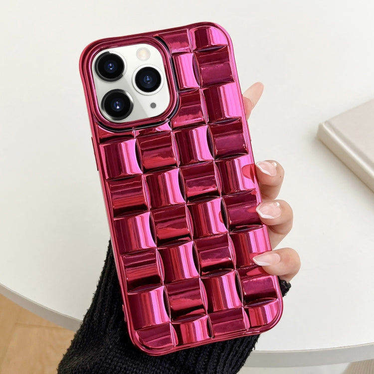 3D Cube Weave Texture Electroplating Phone Case, For iPhone 13 Pro, For iPhone 13, For iPhone 13 mini, For iPhone 12 / 12 Pro, For iPhone 12 Pro Max, For iPhone 12 mini