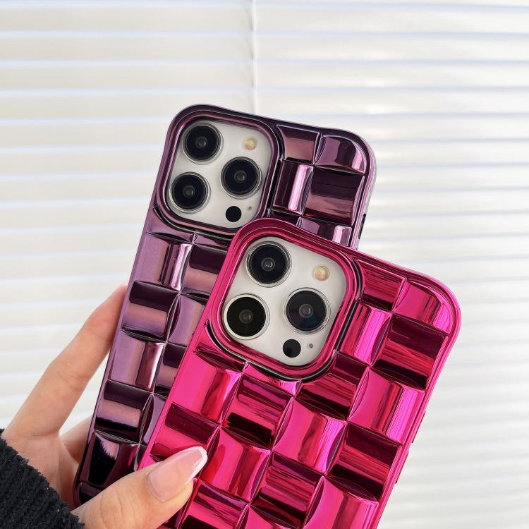 3D Cube Weave Texture Electroplating Phone Case, For iPhone 14 Plus, For iPhone 14, For iPhone 14 Pro, For iPhone 14 Pro Max, For iPhone SE 2022 / SE 2020 / 8 / 7, For iPhone 13 Pro Max