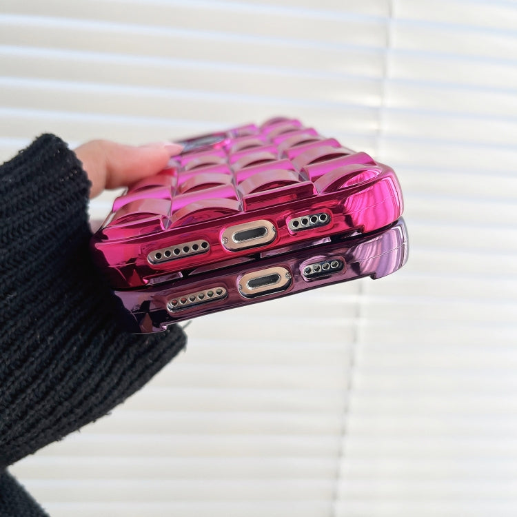 3D Cube Weave Texture Electroplating Phone Case, For iPhone 14 Plus, For iPhone 14, For iPhone 14 Pro, For iPhone 14 Pro Max, For iPhone SE 2022 / SE 2020 / 8 / 7, For iPhone 13 Pro Max
