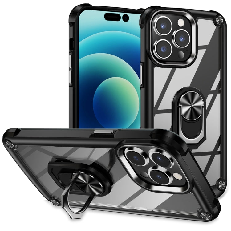 TPU + PC Lens Protection Phone Case with Ring Holder, For iPhone 15