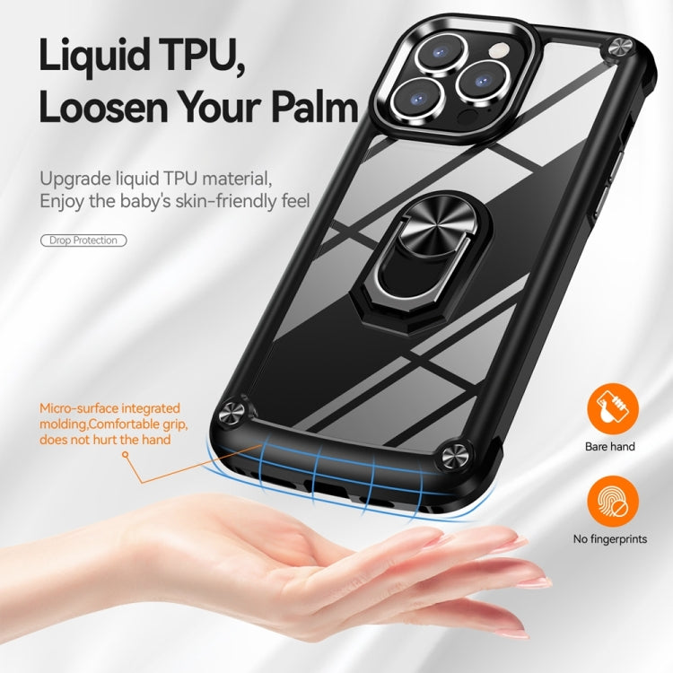 TPU + PC Lens Protection Phone Case with Ring Holder, For iPhone 15