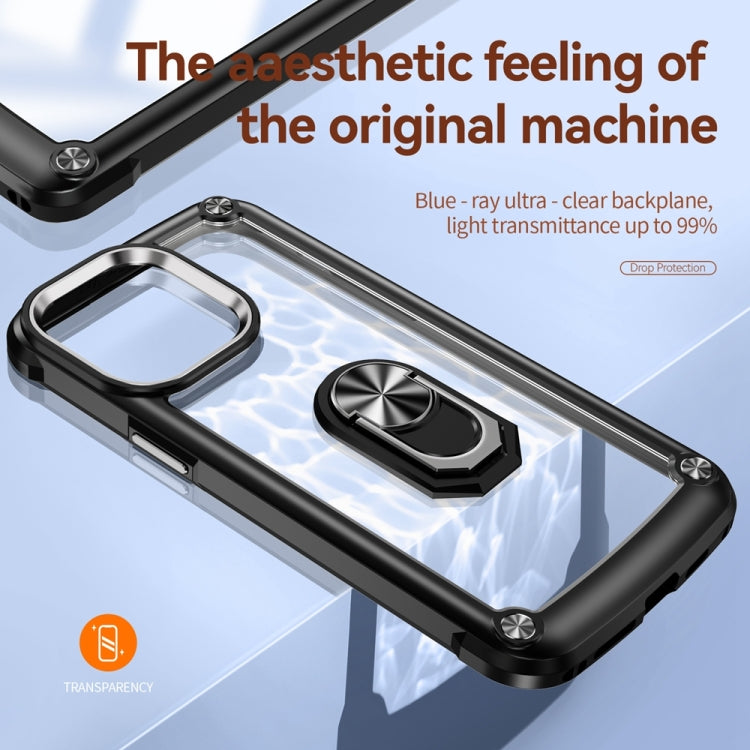 TPU + PC Lens Protection Phone Case with Ring Holder, For iPhone 15