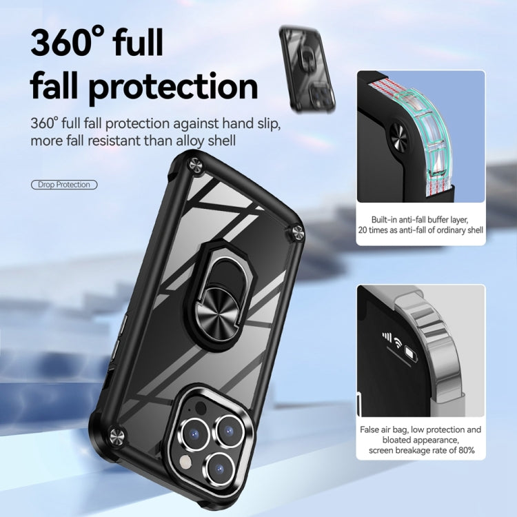 TPU + PC Lens Protection Phone Case with Ring Holder, For iPhone 15